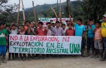 La Comunidad indígena U’wa ha protestado por la presencia de proyectos petroleros y mineros en sus tierras. Foto: Cortesía