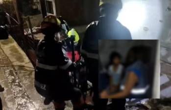 Rescate de una niña de 9 años que estaba sola en su casa en Medellín. FOTOS: CAPTURA DE VIDEO POLICÍA