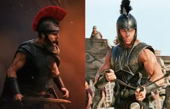Matt Damon es Odiseo en La Odisea de Nolan y Brad Pitt es Aquiles en Troya. FOTO: Cortesía Universal Pictures / Warner Bros.