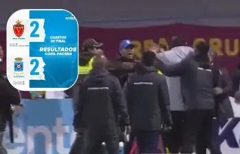 Así fue el partido en Bolivia, entre Real Oruro y Blooming, que terminó con 17 expulsados. FOTO: Capturas de video 