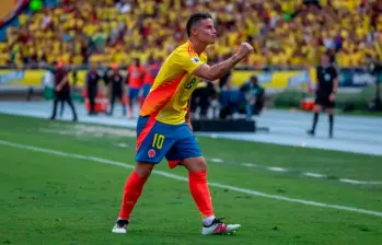 El volante colombiano James Rodríguez es uno de los goleadores del seleccionado nacional en eliminatorias: suma once celebraciones. FOTO: JUAN ANTONIO SÁNCHEZ