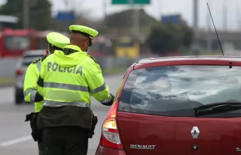 Fotografía para ilustrar un retén de vehículos hecho por la Policía. FOTO: EL COLOMBIANO