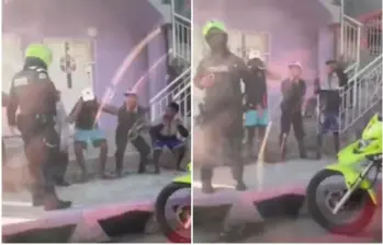 Luego de que el video se conociera en las redes sociales, la medida aplicada por parte del uniformado generó varias opiniones divididas. FOTO: Captura video de redes sociales @EltrinoCo