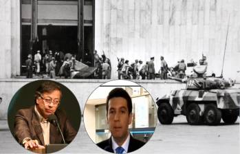Presidente Gustavo Petro y Manuel Gaona hijo, cruzan versiones sobre la Toma del Palacio. Foto: Colprensa y captura de video