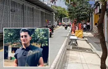 Adelante, el joven Wilson Murcia Álvarez, desaparecido. Atrás, imagen de referencia del sector de Manrique. Foto: Jader Escobar Buitrago e imagen tomada de redes.