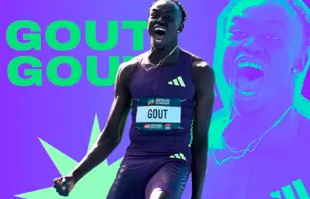 El atleta australiano Gout Gout es uno de los mejores prospectos del atletismo mundial. Foto: Getty. Diseño: El Colombiano