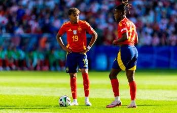 Lamine Yamal y Nico Williams, dos de las nuevas figuras de España que esperan recuperarse para estar en optimas condiciones para el Mundial. FOTO AFP