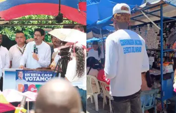 La campaña enfrenta una nueva polémica tras la aparición de hombres con camisetas alusivas a una disidencia de las Farc en un acto en Tumaco, hecho que ya es materia de investigación. FOTO cortesía -La Silla Vacía