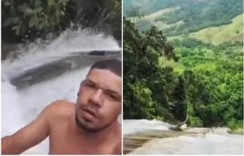 Minutos antes del fatal desenlace, la víctima registró un video enfocado hacia el abismo en el que pronunció una frase lapidaria sobre su destino casi que inmediato. FOTO: Captura de video de redes sociales de @Henrikipedia83