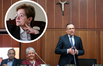 La ministra (foto circular) propuso que la citaran el 22 de agosto. El senador citante, Efraín Cepeda (de pie) pidió rechazar la excusa de la funcionaria. FOTO: COLPRENSA