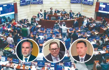 El Gobierno, encabezado por Armando Benedetti (izquierda), se ampara en plazos constitucionales para no asistir aún, lo que desató críticas. El presidente del Senado (centro) dijo estar dispuesto a sesionar el 31 de diciembre. FOTOS: Colprensa