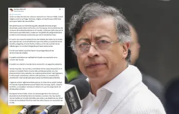Gustavo Petro compartió el extenso mensaje a través de su cuenta en X. Foto: Colprensa/Redes sociales. 