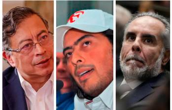 Según el jefe de Estado, la “amenaza se cumplió”. Nicolás Petro Burgos y Armando Benedetti también criticaron la sanción del Gobierno del presidente Donald Trump. FOTO: COLPRENSA/AFP
