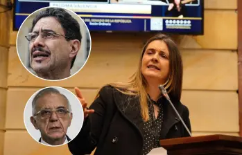La candidata del Centro Democrático cuestionó a Cepeda por su apoyo al exministro de Defensa, Iván Velásquez. Foto: Colprensa. 