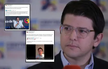 La defensa de Miguel Uribe Turbay presentó un documento de 20 páginas con 43 trinos en donde el presidente Gustavo Petro habría atacado al senador y a su partido. Fotos: Colprensa y captura de redes sociales