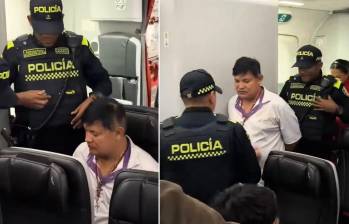 Sacaron a pasajero de un avión en Bogotá por presunto comportamiento indebido; las autoridades investigan el caso. FOTOS: Capturas de pantalla 