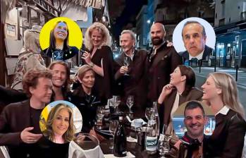 De izquierda a derecha, Carolina Plata, amiga de Verónica Alcocer; Guillermo Reyes, embajador en Suecia; Carmen Larrazábal, esposa del embajador Reyes; y Danilo Romero, amigo de Petro y Alcocer. FOTOS: CORTESÍA/DIARIO SUECO EXPRESSEN.