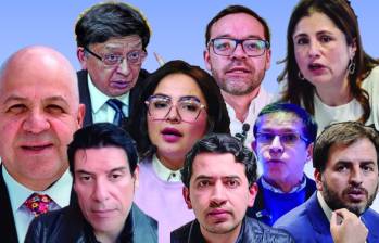 De izquierda a derecha: Benjamín Ortiz, Jorge Enrique Ibánez, Mauricio Gaona, Jennifer Pedraza, Daniel Briceño, Diego Gil, Denis Silva, Iris Marín y Andrés Forero. Foto: Cortesía. 