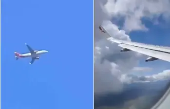 Un avión de Avianca aterrizó de manera preventiva en el aeropuerto Alfonso Bonilla Aragón de Cali. FOTOS: Capturas de video