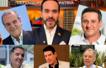 Arriba de derecha a izquierda: Carlos Mejía, Abelardo de la Espriella; Jorge Jaller. Abajo, derecha: Mauricio Tobón; Mauricio Gaona; Alejandro Ordóñez. Foto: Colprensa y redes sociales