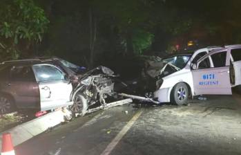 Así quedaron los dos vehículos involucrados en el accidente de tránsito. FOTO: Cortesía Policía de Tránsito y Transporte de Huila