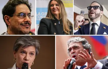 De izquierda a derecha: Iván Cepeda; Paloma Valencia; Abelardo de la Espriella; Claudia López y Sergio Fajardo. FOTO: Colprensa