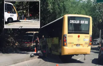 Imágenes del incidente vial que se dio en el occidente de Medellín. FOTO: Cortesía