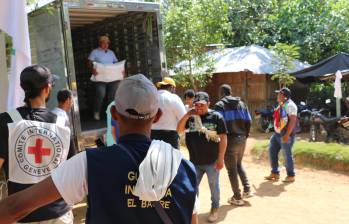 Entrega de ayudas humanitarias en El Bagre. FOTO: Cortesía