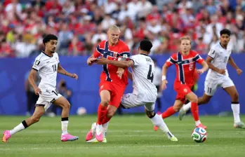 Erling Haaland guio a los noruegos a la victoria ante Irak por el segundo partido del grupo I. Foto: AFP