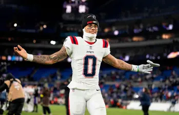 Christian González, esquinero de los New England Patriots concentra la atención de los colombianos, este domingo el país hará historia en el Super Bowl. FOTO GETTY