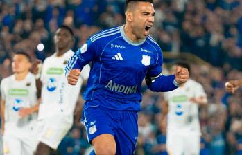 El delantero samario Falcao García cumplió 40 años el 10 de febrero de este año. Es uno de las figuras veteranas de la Liga colombiana. Foto: tomada del x de @MillosFCoficial