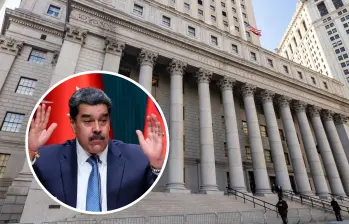 Nicolás Maduro y de fondo la Corte Suprema de Nueva York. Fotos: AFP - Creative Commons Expedia