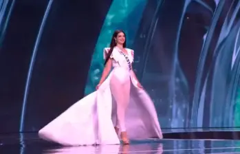 El momento de la pasarela en traje de baño de Miss Palestina. FOTO: Tomada de redes sociales