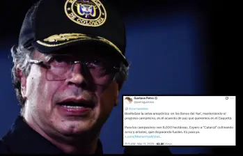 Se trataría de un trino del Presidente en X del 11 de marzo de este año. Foto: Colprensa/Redes Sociales