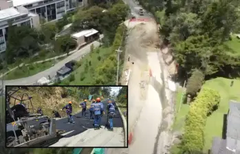 Así están las obras en el sector de El Retiro, en el oriente, desde finales de junio. FOTO: Cortesía