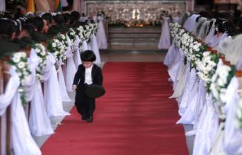 Matrimonio colectivo en la Catedral Primada de Bogotá. Foto: Colprensa