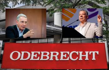 Álvaro Uribe habla sobre Odebrecht en campaña de Juan Manuel Santos. Foto: Colprensa-AFP