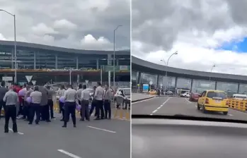Termina el paro de taxistas en El Dorado tras llegar a acuerdos con las autoridades de tránsito de Bogotá. FOTOS: Capturas de video