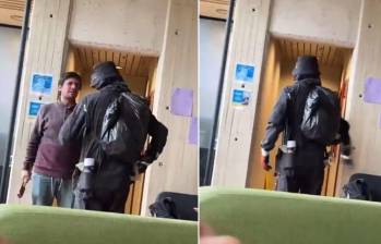 Un estudiante de la Universidad Nacional se enfrentó a dos encapuchados. FOTO: Capturas de video 