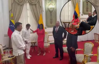 Diosdado Cabello estuvo presente en el encuentro entre Delcy Rodríguez y Gustavo Petro. Fotos: Captura videos Presidencia