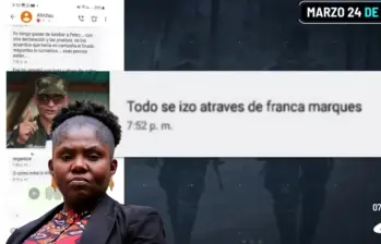 Estos son los chats que mencionan a Francia Márquez FOTO: CAPTURA DE PANTALLA Y COLPRENSA