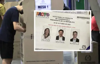 Según la Registraduría, 139.412 votos —el 5 % del total de votos de la consulta presidencial— fueron declarados nulos por rayones, tachones o un mal diligenciamiento. FOTO: CAMILO SUÁREZ (EL COLOMBIANO)- X @JuanBarrazaG