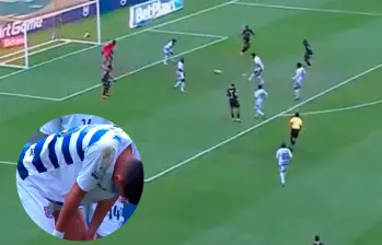 Sebastián Palma lamentándose por el autogol cometido ante Santa Fe. FOTO: Captura de vídeo