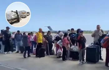 Colombianos repatriados llegan al país tras vivir de cerca los terremotos que sacudieron a Venezuela. Foto: UNGRD.