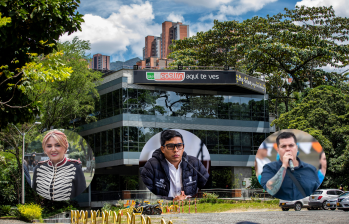 De izquierda a derecha tres de los cuatro gerentes de Telemedellín durante el cuatrienio de Daniel Quintero: Mabel López, Deninson Mendoza y Juan David Úsuga. FOTOS: EL COLOMBIANO Y CORTESÍA