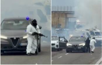 El operativo criminal, que incluyó el uso de explosivos y armamento de guerra, obligó al despliegue masivo de fuerzas de seguridad tras una huida que dejó una columna de humo negro visible desde toda la región. FOTO: Captura video de redes sociales @RadioGenoa