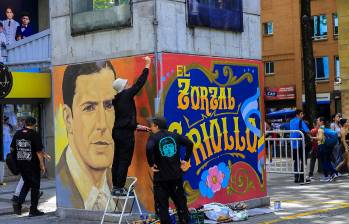 Así luce el mural en pleno centro de Medellín. FOTOS Manuel Saldarriaga