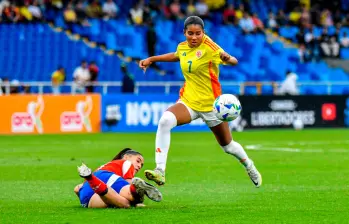 La delantera colombiana María Alejandra Baldovino con siete goles es una de las jugadoras claves en la clasificación al Mundial de Marruecos. FOTO FCF
