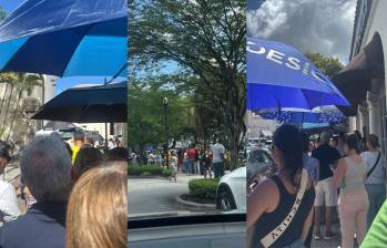Largas filas de colombianos esperando votar en Miami. Foto: @ManuelaUruena