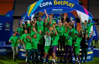 El cuadro verde de Antioquia suma ocho títulos de Copa Colombia con el que consiguió el miércoles 17 de diciembre de 2025 contra Medellín. Foto: Camilo Suárez